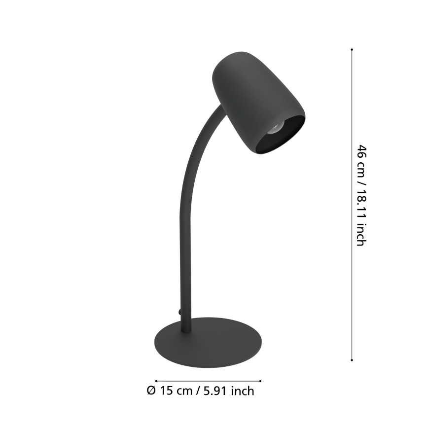 Eglo - Stolná lampa 1xE14/18W/230V čierna