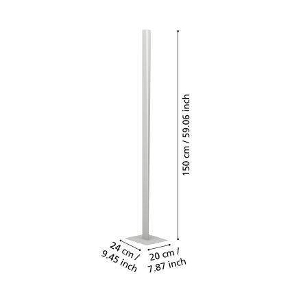 Eglo - LED RGBW Stmievateľná stojacia lampa LED/10,5W/230V + LED/15,2W 2700-6500K sivá
