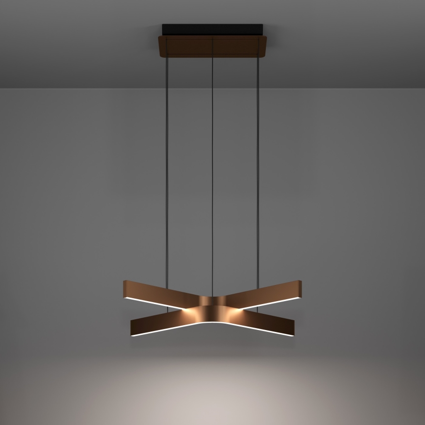 Eglo - LED RGBW stmievateľný luster na lanku 2xLED/18W/230V medená/čierna