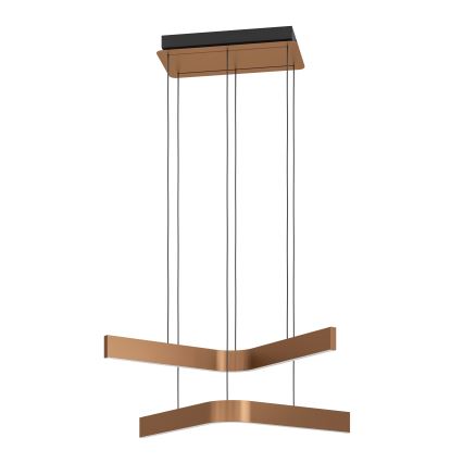 Eglo - LED RGBW stmievateľný luster na lanku 2xLED/18W/230V medená/čierna