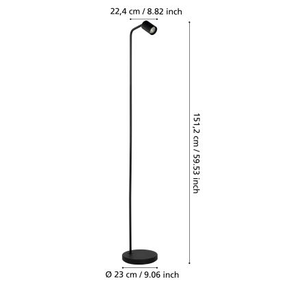 Eglo - Stojacia lampa 1xGU10/5W/230V čierna
