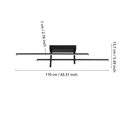 Eglo - LED Stropné svietidlo LED/20W/230V čierne