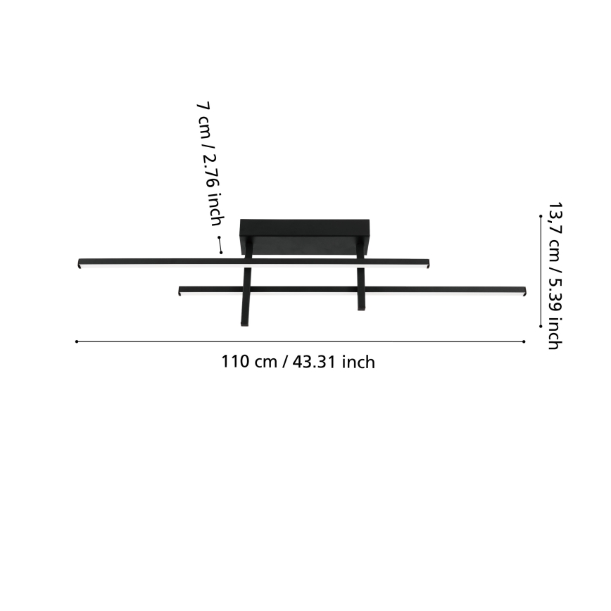 Eglo - LED Stropné svietidlo LED/20W/230V čierne