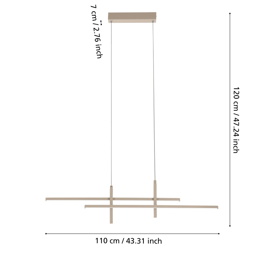 Eglo - LED luster na lankách LED/20W/230V béžový