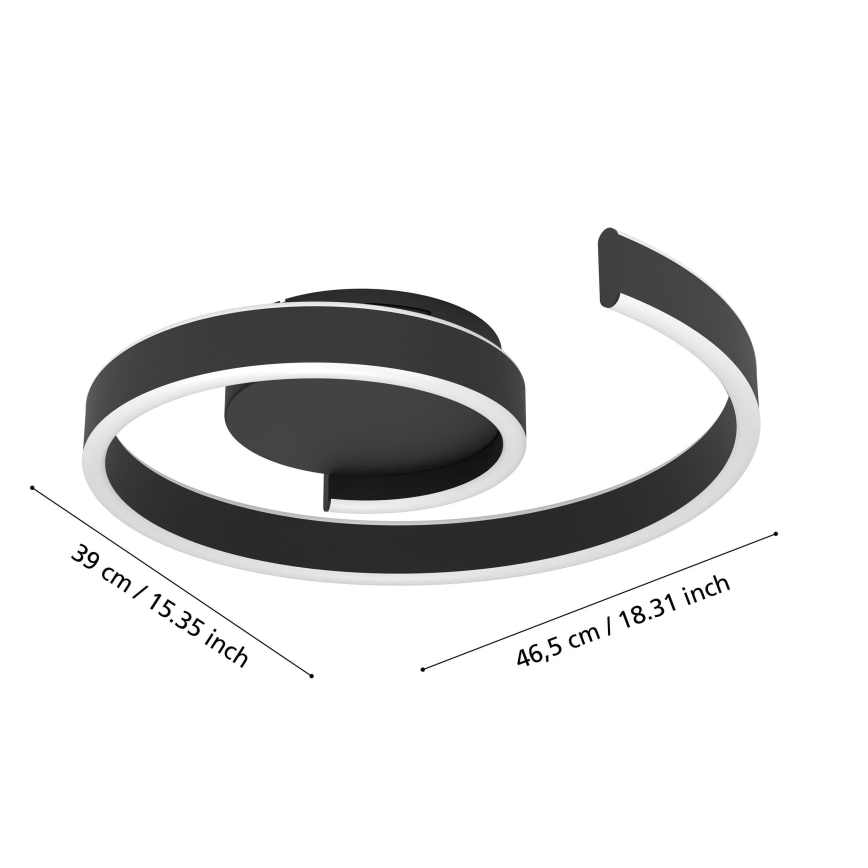 Eglo - LED RGBW Stmievateľné stropné svietidlo LED/37W/230V 3000-6500K čierne
