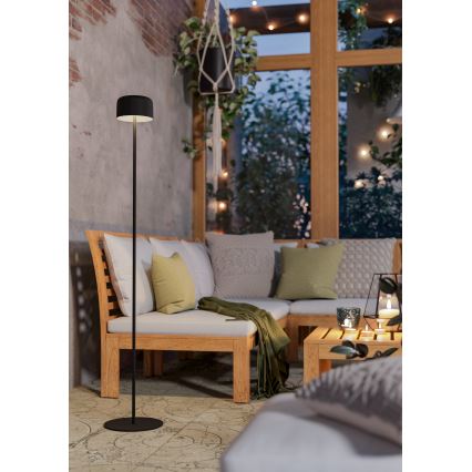 Eglo - solárna nabíjacia dotyková stojaca LED lampa LED/2,8 W/3,7 V 1800 mAh IP44 čierna