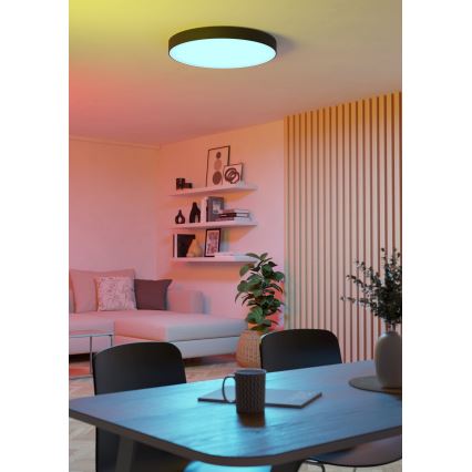 Eglo - LED RGBW Stmievateľné stropné svietidlo LED/36,5W/230V 2700-6500K pr. 69cm čierna