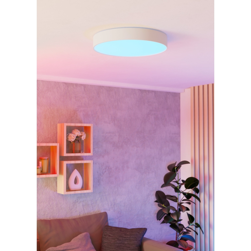 Eglo - LED RGBW Stmievateľné stropné svietidlo LED/26W/230V 2700-6500K priemer 49 cm biele