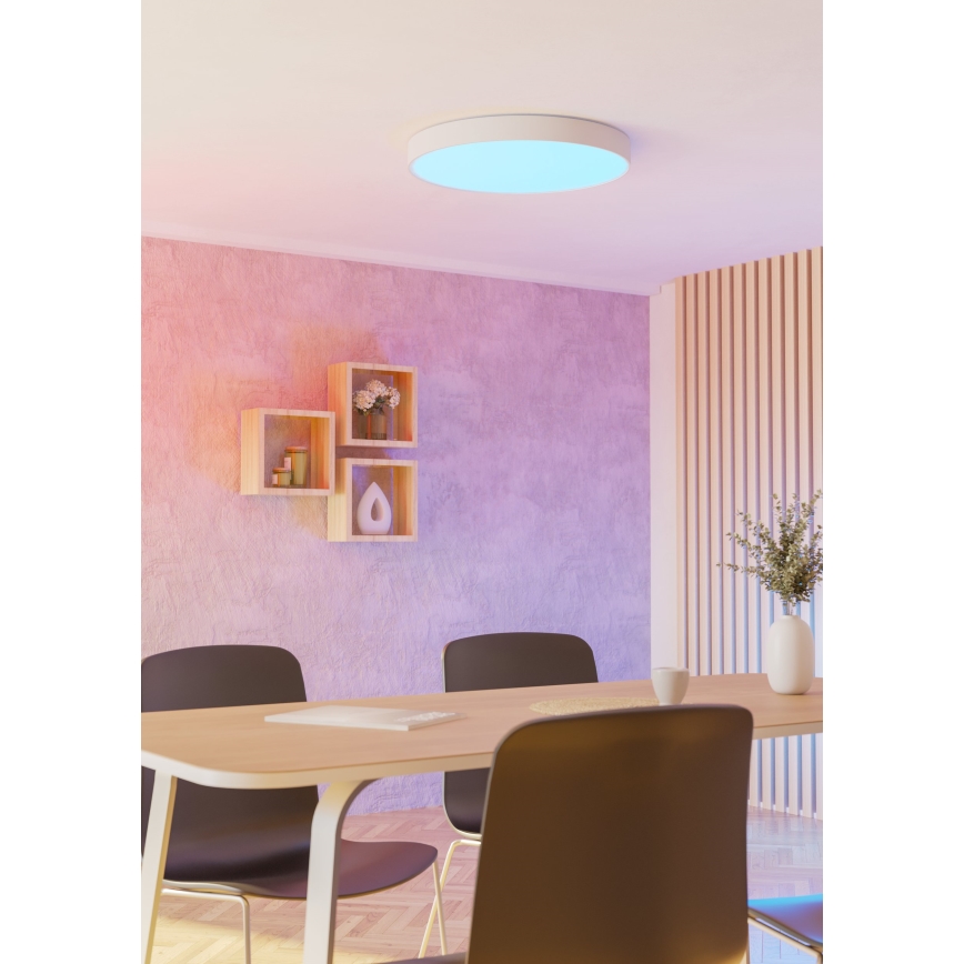 Eglo - LED RGBW stmievateľné stropné svietidlo LED/36,5W/230V 2700-6500K pr. 69 cm biela