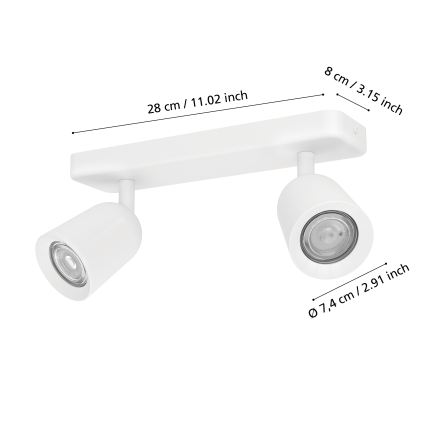 Eglo - Bodové svietidlo 2xGU10/10W/230V biela