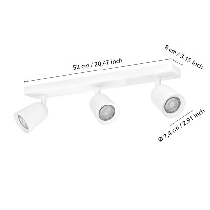 Eglo - Bodové svietidlo 3xGU10/10W/230V biele