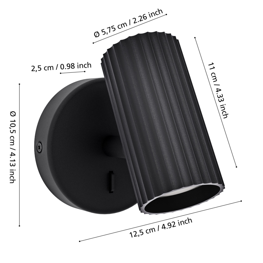 Eglo - Nástenné bodové svietidlo 1xGU10/5W/230V čierne