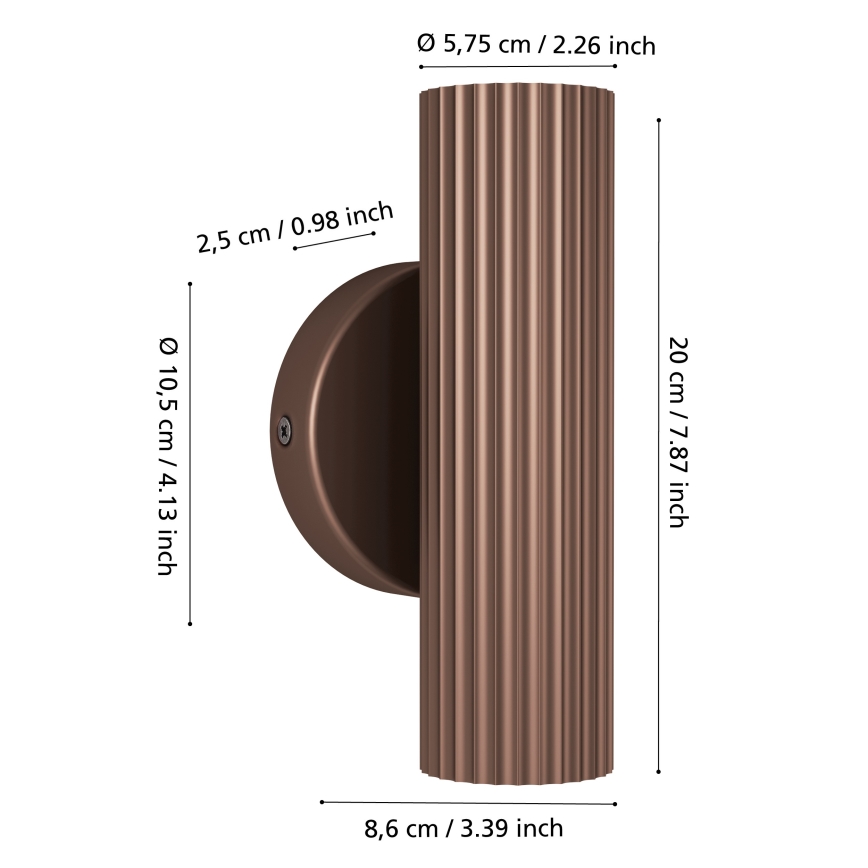 Eglo - Nástenné svietidlo 2xGU10/5W/230V hnedé