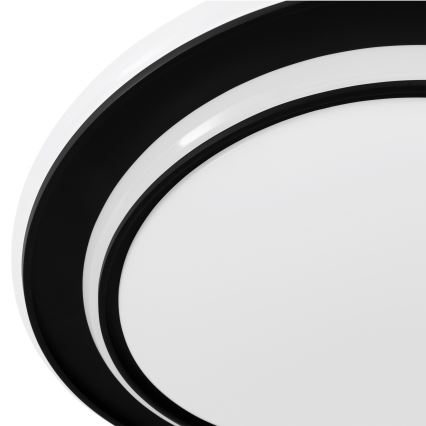 Eglo - LED stropné svietidlo, 24 W, 230 V, 2700/4000/6500 K, priemer 40 cm, čierne