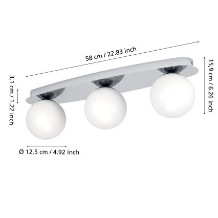 Eglo - LED kúpeľňové stropné svietidlo 3xG9/4,2W/230V IP44 lesklý chróm