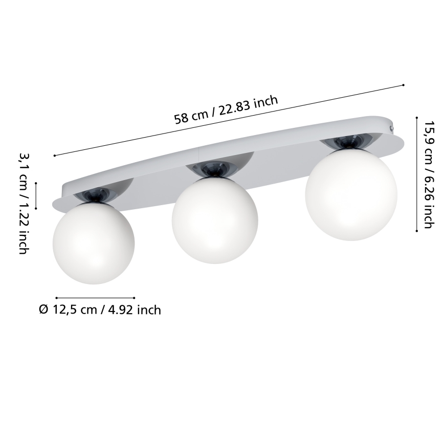Eglo - LED kúpeľňové stropné svietidlo 3xG9/4,2W/230V IP44 lesklý chróm