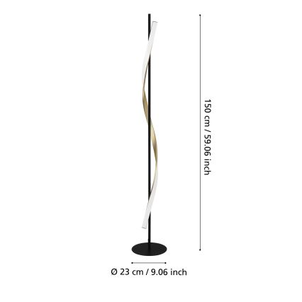 Eglo - stmievateľná LED stojacia lampa LED/20W/230V 2700/4000/6500K čierna/zlatá