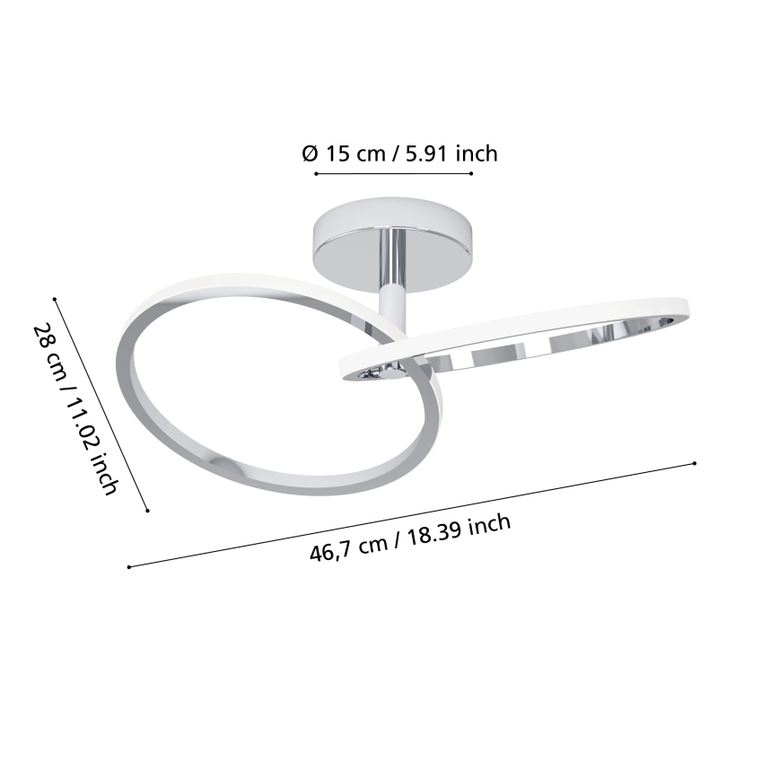 Eglo - LED stropné svietidlo LED/12W/230V 2700/4000/6500K lesklý chróm