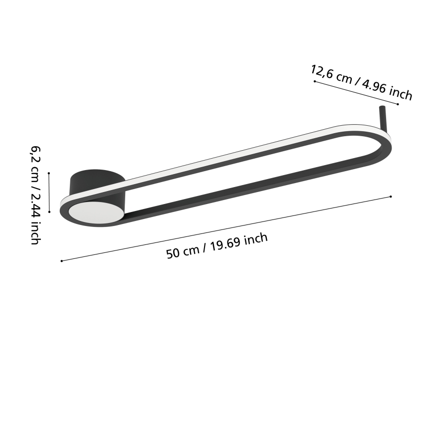 Eglo - LED stropné svietidlo LED/24W/230V 2700/4000/6500K čierne