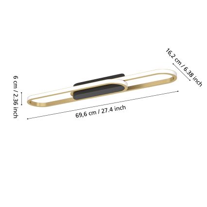 Eglo - LED stropné svietidlo LED/20W/230V 2700/4000/6500K zlaté