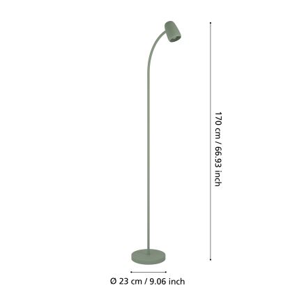 Eglo - Stojacia lampa 1xE14/18W/230V zelená