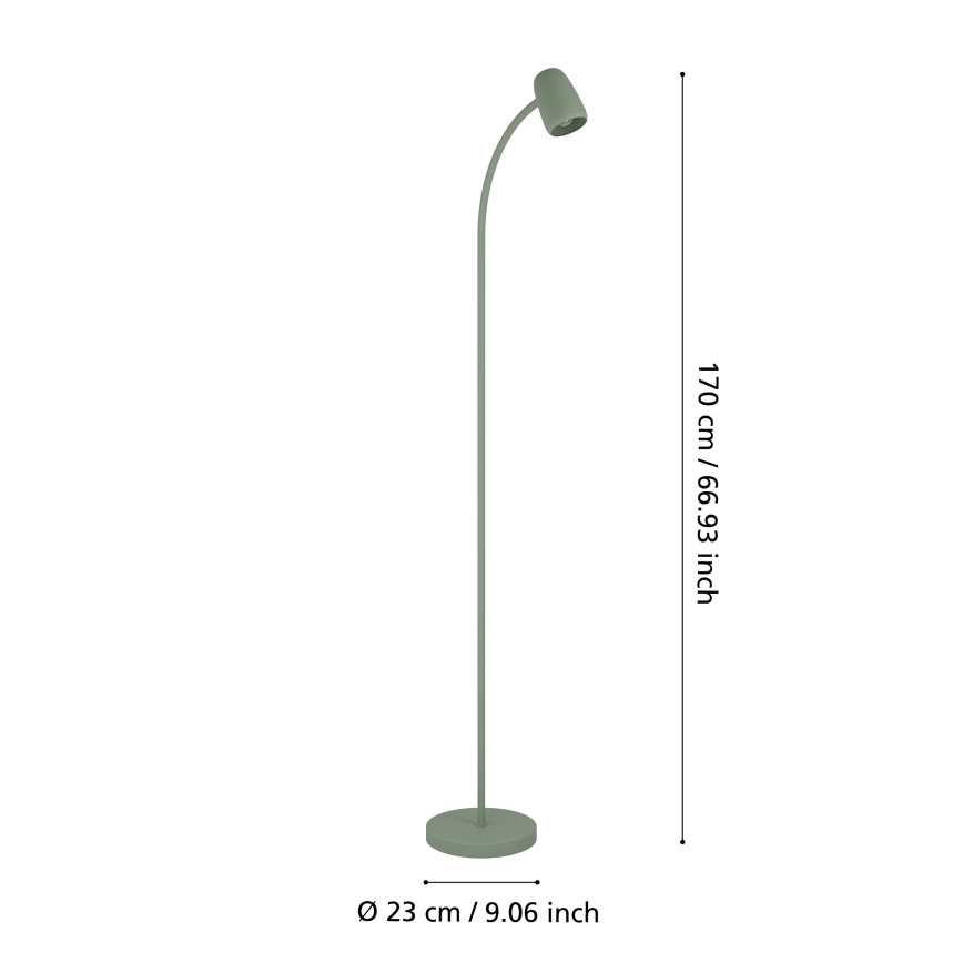 Eglo - Stojacia lampa 1xE14/18W/230V zelená