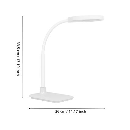 Eglo - LED Stmievateľná flexibilná stolová lampa LED/5,5W/230V 2700/4000/6500K biela