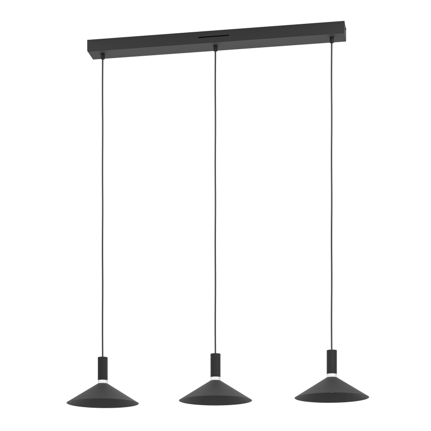 Eglo - LED RGBW Stmievateľný luster na lane 3xLED/7,5W/230V 2700-6500K čierny
