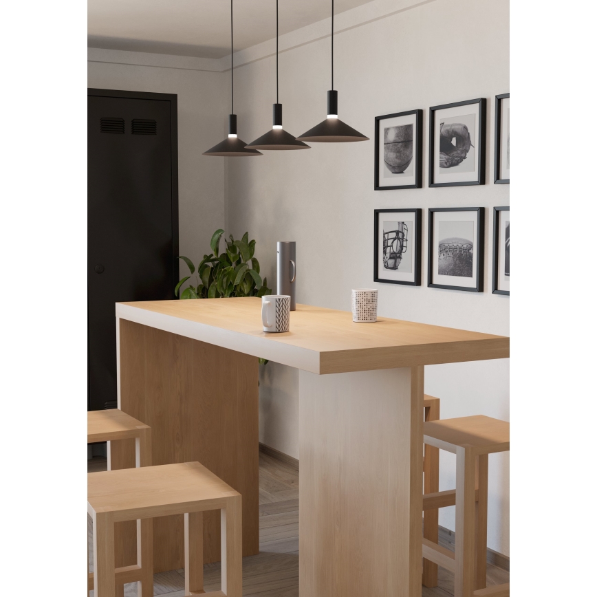 Eglo - LED RGBW Stmievateľný luster na lane 3xLED/7,5W/230V 2700-6500K čierny