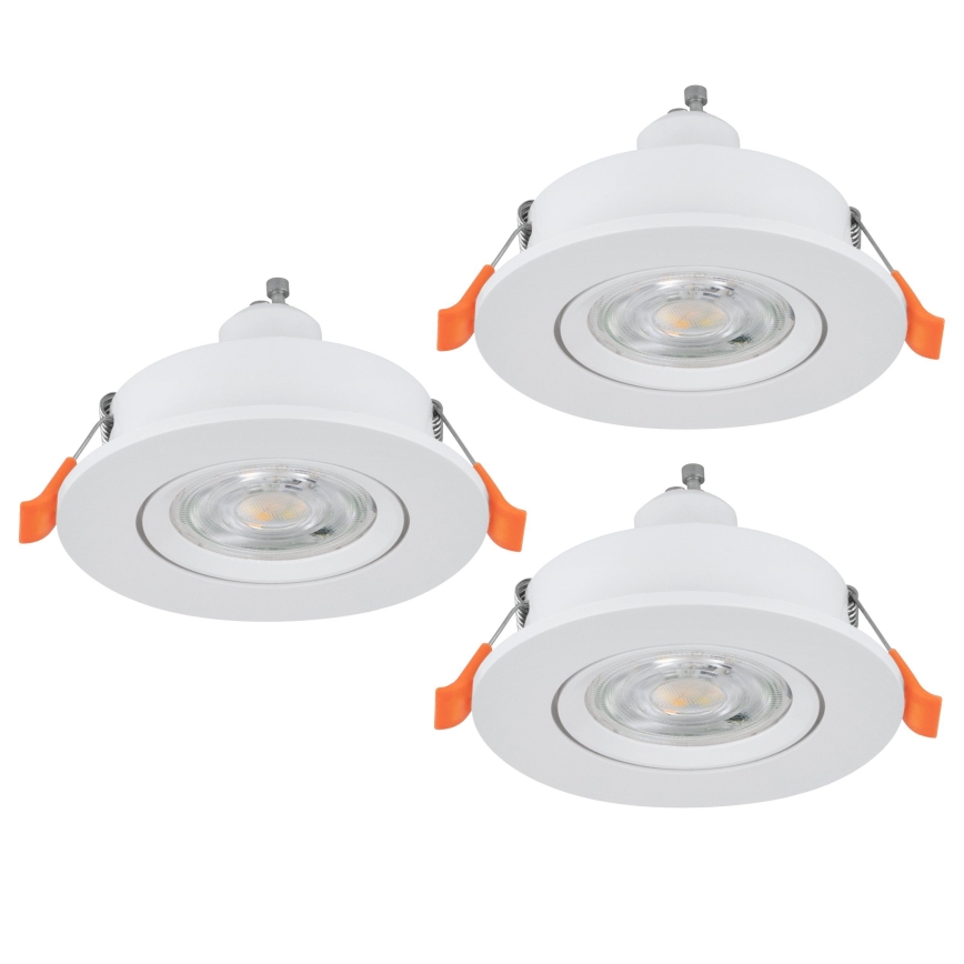 Eglo - SADA 3x LED zapustených bodových svietidiel 1xGU10/4,5W/230V biela