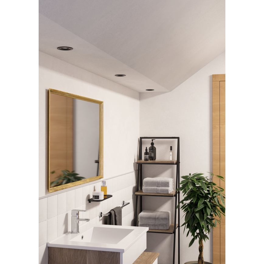 Eglo - SADA 3x LED Kúpeľňové podhľadové bodové svietidlo 1xGU10/4,5W/230V IP44 čierna