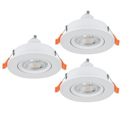 Eglo - Sada 3x LED zapustených stropných bodových svietidiel 1xGU10/4,5W/230V biela