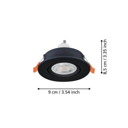 Eglo - LED podhľadové bodové svietidlo 1xGU10/4,5W/230V čierne