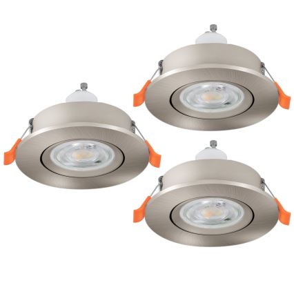 Eglo - Sada 3x LED zapustených bodových svietidiel 1xGU10/4,5W/230V matný chróm