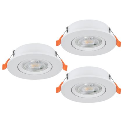 Eglo - SADA 3x LED zapustených bodových svietidiel LED/4,8W/230V 2700/4000/6500K biela