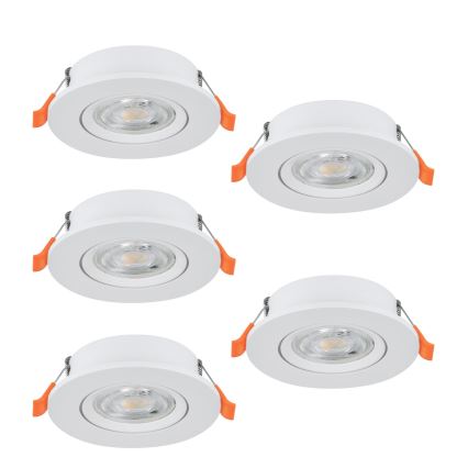 Eglo - SADA 5x LED zapustených bodových svietidiel LED/4,8W/230V 2700/4000/6500K biela