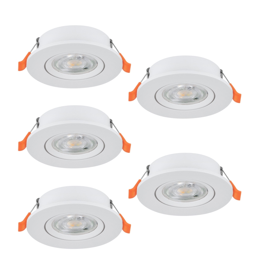 Eglo - SADA 5x LED zapustených bodových svietidiel LED/4,8W/230V 2700/4000/6500K biela