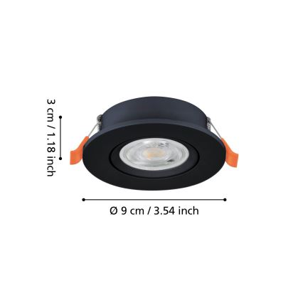 Eglo - LED podhľadové bodové svietidlo LED/4,8W/230V 2700/4000/6500K čierne