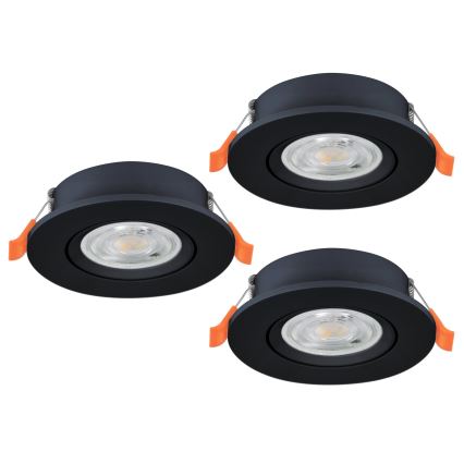 Eglo - SADA 3x LED zapustené stropné bodové svietidlo LED/4,8W/230V 2700/4000/6500K čierna