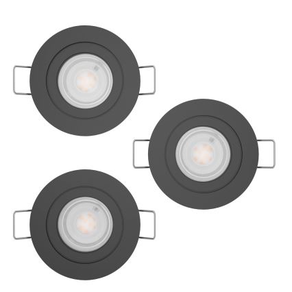 Eglo - SADA 3x LED zapustené stropné bodové svietidlo LED/4,8W/230V 2700/4000/6500K čierna