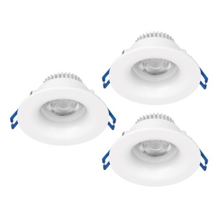 Eglo - Sada 3x LED kúpeľňových zapustených svietidiel LED/4,9W/230V 2700/4000/6500K pr. 8,8 cm IP65 biela