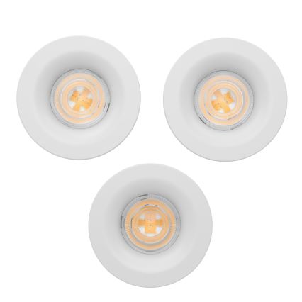 Eglo - Sada 3x LED kúpeľňových zapustených svietidiel LED/4,9W/230V 2700/4000/6500K pr. 8,8 cm IP65 biela