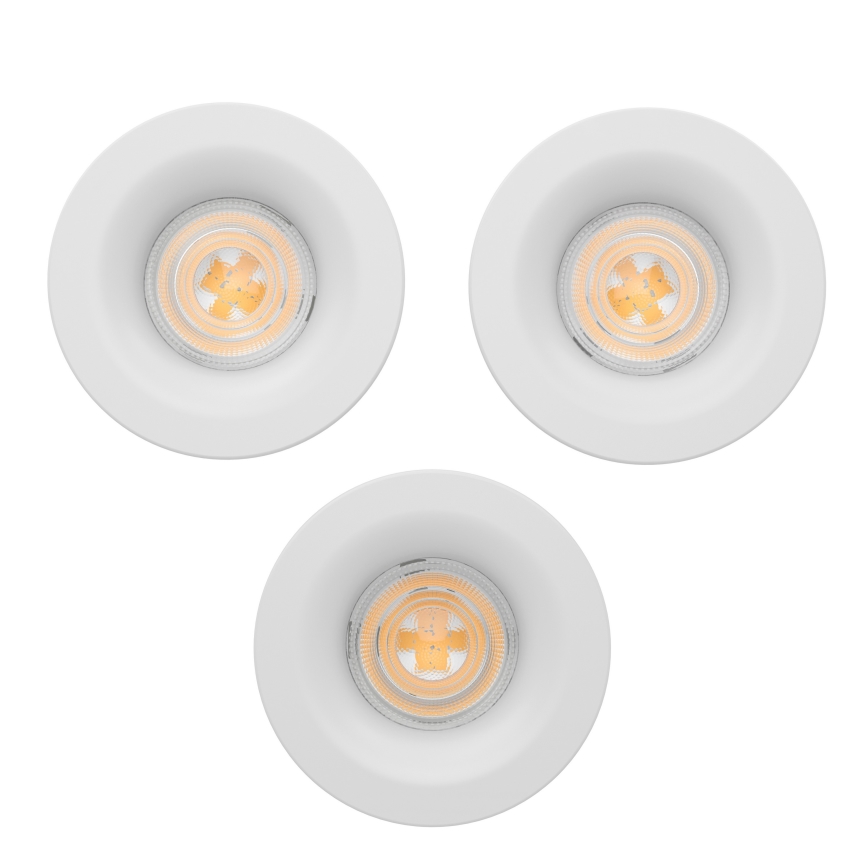 Eglo - Sada 3x LED kúpeľňových zapustených svietidiel LED/4,9W/230V 2700/4000/6500K pr. 8,8 cm IP65 biela