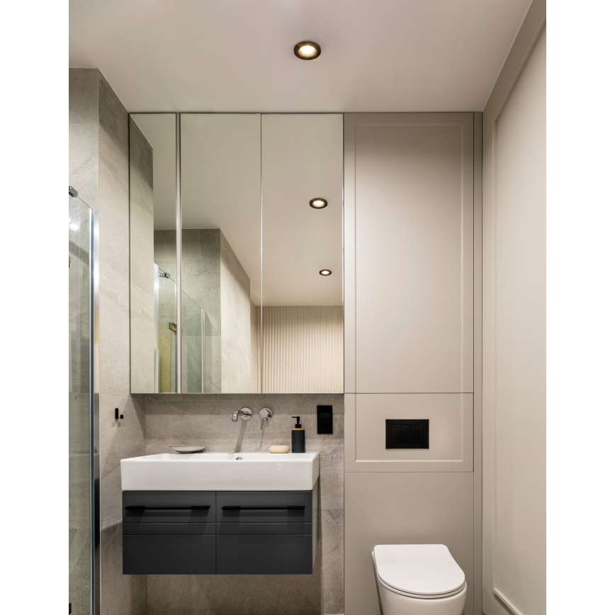 Eglo - Sada 3x LED zapustených stropných svietidiel do kúpeľne LED/4,9W/230V 2700/4000/6500K priemer 8,8 cm IP65 čierna