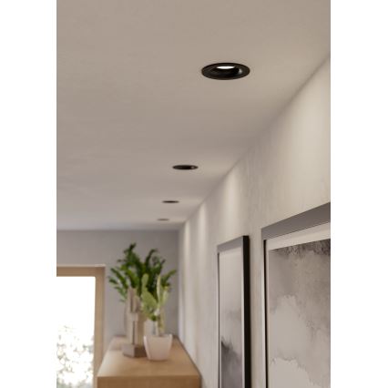 Eglo - Sada 3x LED zapustených stropných svietidiel do kúpeľne LED/4,9W/230V 2700/4000/6500K priemer 8,8 cm IP65 čierna