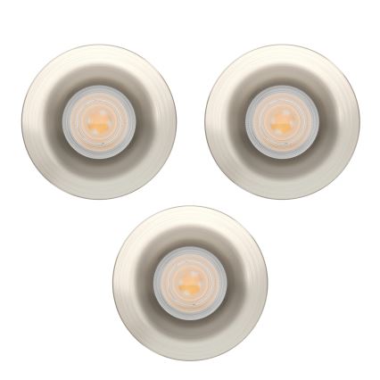 Eglo - SADA 3x LED kúpeľňových zapustených svietidiel LED/4,9W/230V 2700/4000/6500K priemer 8,8 cm IP65 matný chróm