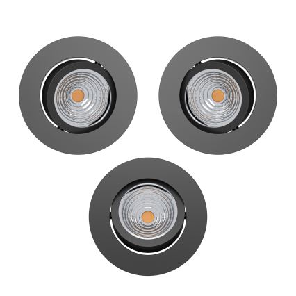 Eglo - SADA 3x LED Stmievateľné podhľadové svietidlo LED/6,4W/230V pr. 8,8 cm čierna