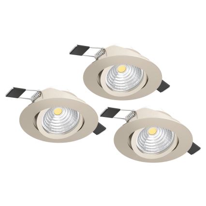 Eglo - SADA 3x LED stmievateľné podhľadové svietidlo LED/6,4W/230V pr. 8,8 cm matný chróm