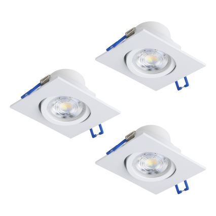 Eglo - SADA 3x LED Stmievateľné podhľadové svietidlo LED/4,8W/230V 8,8x8,8 cm biela