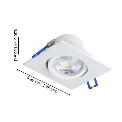 Eglo - SADA 3x LED Stmievateľné podhľadové svietidlo LED/4,8W/230V 8,8x8,8 cm biela